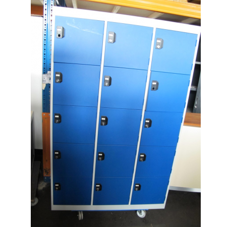 Overtoom EKWO lockerkast grijs met blauw Overtoom EKWO lockerkast grijs met blauw