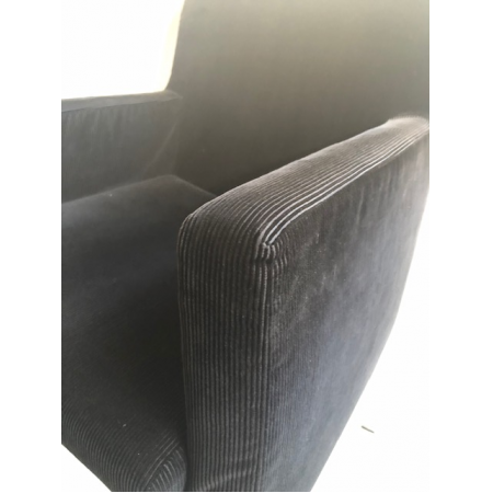 Ribstof fauteuil kleur zwart Ribstof fauteuil kleur zwart