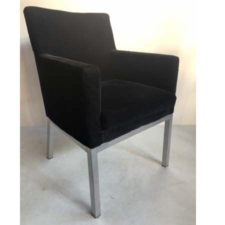 Ribstof fauteuil kleur zwart Ribstof fauteuil kleur zwart