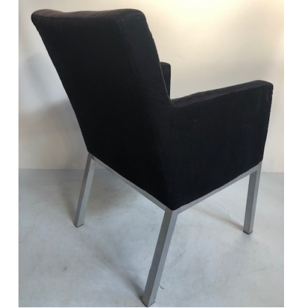 Ribstof fauteuil kleur zwart Ribstof fauteuil kleur zwart