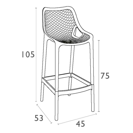 Siesta Air barkruk 75 cm hoog kleur groen