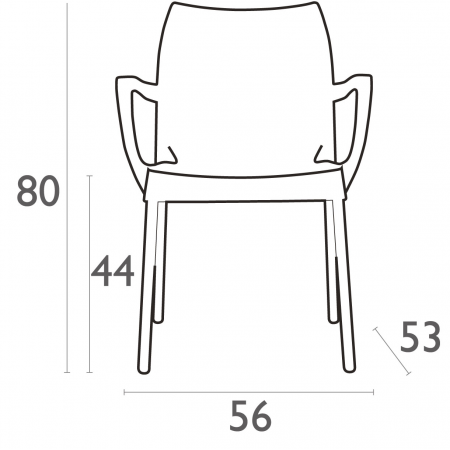 Siesta Dolce 4-poots stoel oranje
