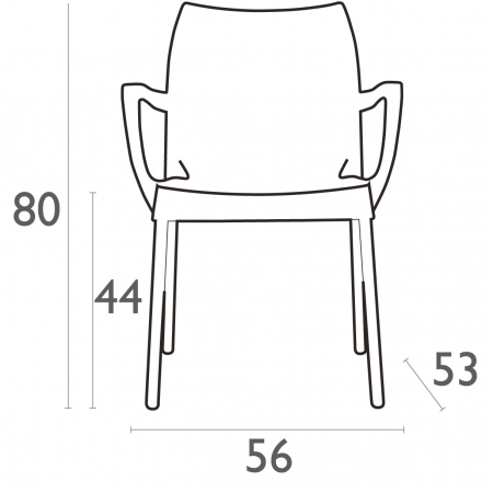 Siesta Dolce 4-poots stoel antraciet Siesta Dolce 4-poots stoel antraciet
