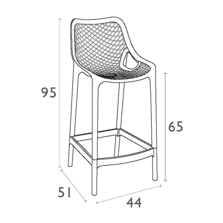 Siesta Air counterkruk 65 cm hoog kleur wit