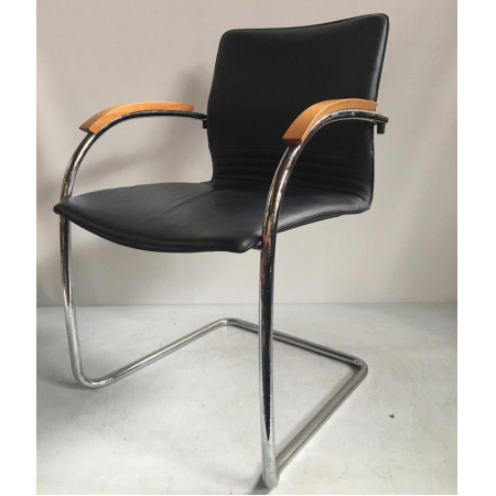 Sympathiek Voorkeursbehandeling verjaardag Thonet S79 sledestoel leder kleur zwart