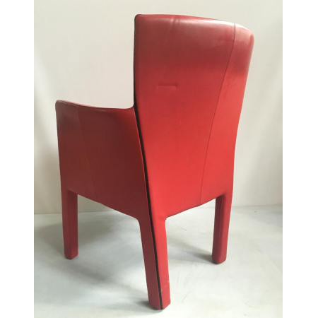 Rode designer fauteil leer Rode designer fauteil leer