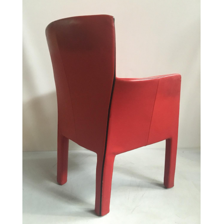 Rode designer fauteil leer Rode designer fauteil leer