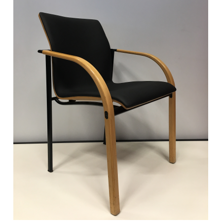 Kembo Kion vergaderstoel zwart/hout Kembo Kion vergaderstoel zwart/hout