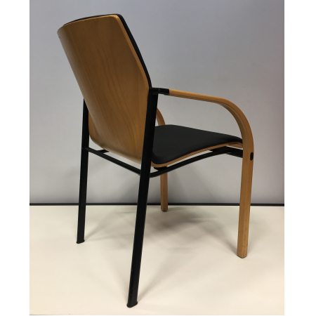 Kembo Kion vergaderstoel zwart/hout Kembo Kion vergaderstoel zwart/hout