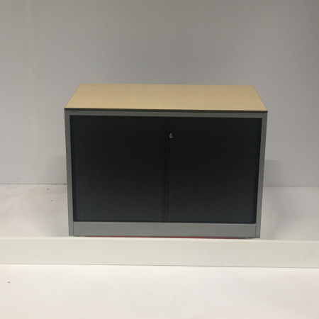 Ahrend roldeurkast zilver/zwart