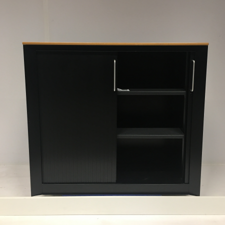Roldeurkast zwart/beuken Roldeurkast zwart/beuken