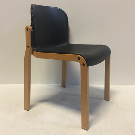 Kembo Holland wachtkamerstoel zwart/hout Kembo Holland wachtkamerstoel zwart/hout
