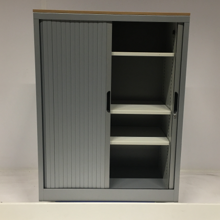 Roldeurkast zilver 132 cm Roldeurkast zilver 132 cm