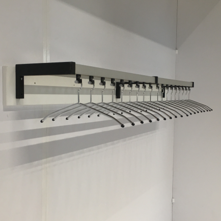 Wandgarderobe met kleerhangers verchroomd 183 cm Wandgarderobe met kleerhangers verchroomd 183 cm