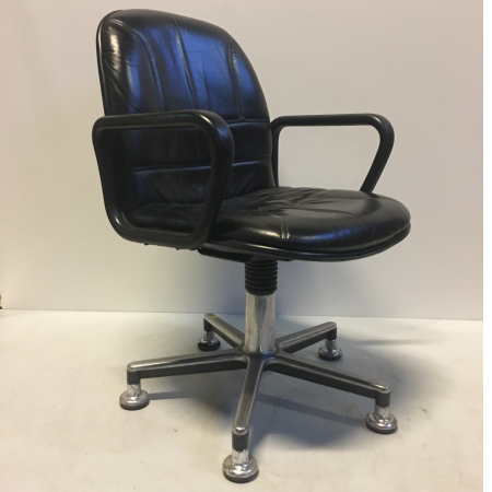 Bureaustoel zwart leder Bureaustoel zwart leder