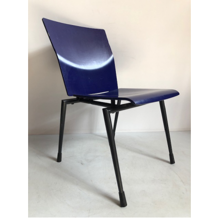 Ahrend houten school stoel blauw Ahrend houten school stoel blauw