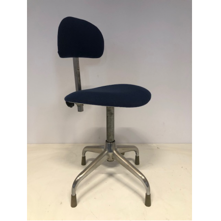 Vintage bureaustoel blauw Vintage bureaustoel blauw