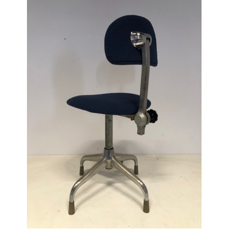 Vintage bureaustoel blauw Vintage bureaustoel blauw
