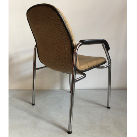 Old School vintage eetkamerstoel, beige stoffering Old School vintage eetkamerstoel, beige stoffering