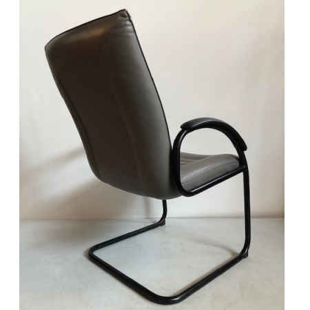 Lederen vergaderfauteuil , grijs Lederen vergaderfauteuil , grijs