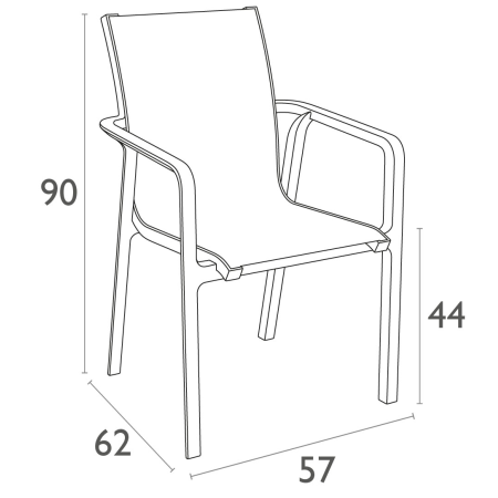 Siesta Pacific Armchair Donkergrijs - Zwart Siesta Pacific Armchair Donkergrijs - Zwart
