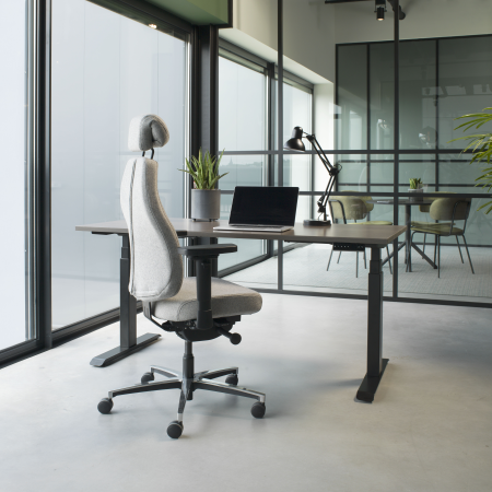 Therapod® X HR bureaustoel – in Fenice 602 middengrijs (wolvilt)