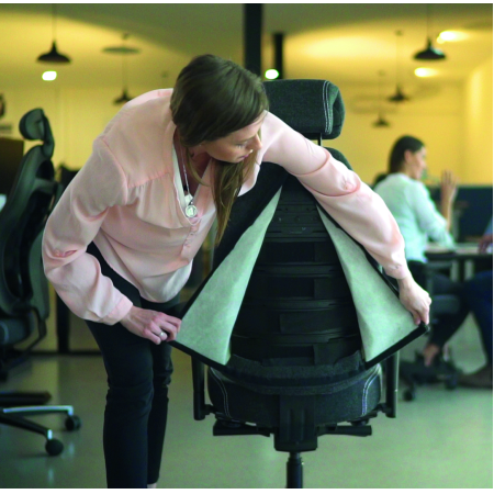 Therapod® X HR bureaustoel – in Fenice 603 donkergrijs (wolvilt)