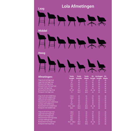 CS Lola barkruk – lage kuip | zithoogte 78 cm