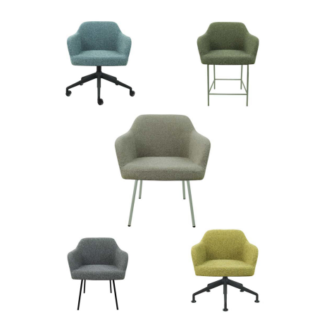 CS Lola vierpoots lounge stoel | zithoogte 40 cm