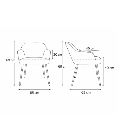 CS Lola vierpoots lounge stoel - lage kuip | zithoogte 40 cm