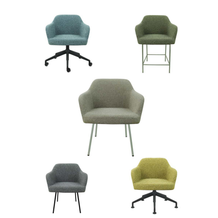 CS Lola bureaustoel - lage kuip met wielen | zithoogte 43 – 56 cm