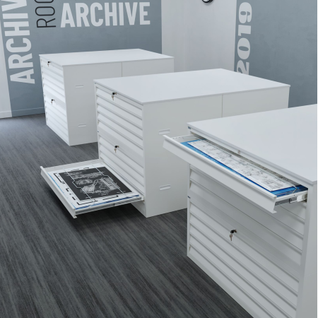 CH TEK130 tekening ladekast met topblad - 130x55x90 cm - A0 formaat