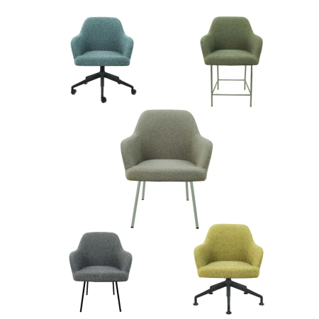 CS Lola vierpoots lounge stoel - middelhoge kuip | zithoogte 40 cm