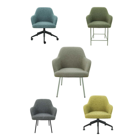 CS Lola vijfpoots lounge stoel - middelhoge kuip | zithoogte 43 cm