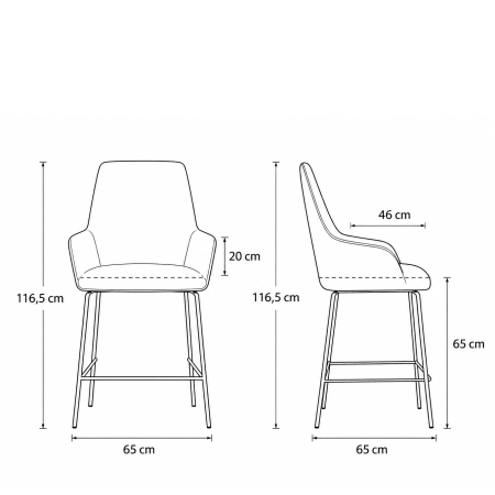 CS Lola barkruk – hoge kuip | zithoogte 65 cm