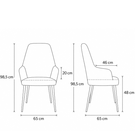 CS Lola vierpoots stoel – hoge kuip | zithoogte 48 cm