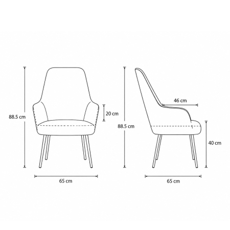 CS Lola vierpoots lounge stoel – hoge kuip | zithoogte 40 cm