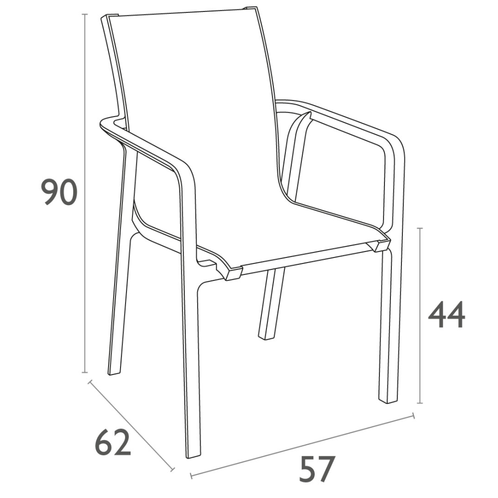 Aanbieding – Siesta Pacific Armchair | donkergrijs - zwart (107716)