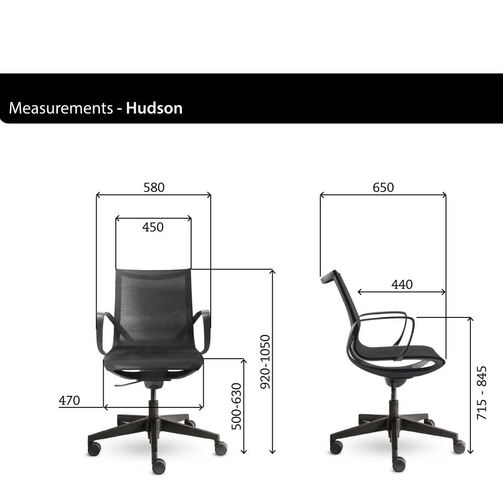 CS Hudson design bureaustoel – zwart